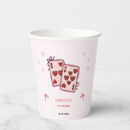 6 7 Birthday for Girls, Pink Six Seven Kids Party Pappbecher