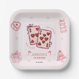 6 7 Birthday for Girls, Pink Six Seven Kids Party Pappteller