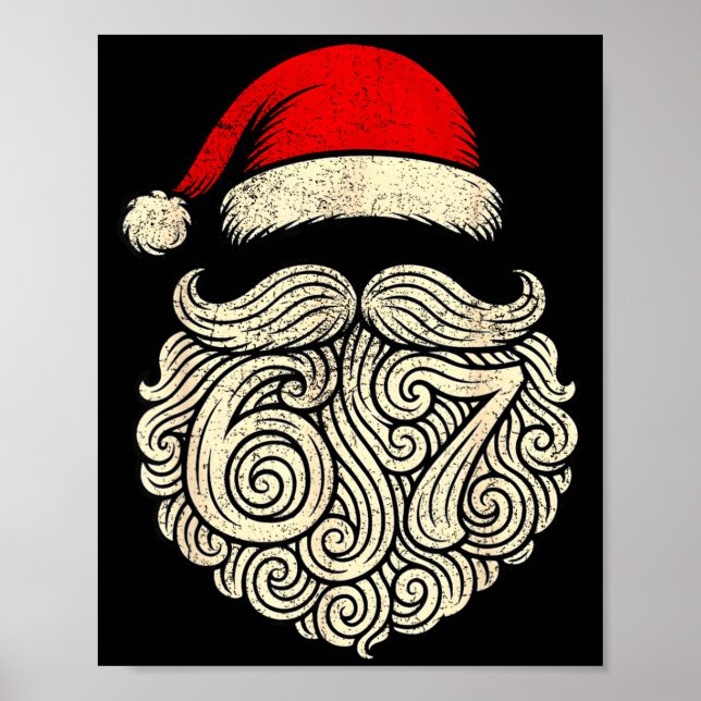 6 7 Christmas 67 Santa Six Seven Christmas Boys Te Poster (Vorne)