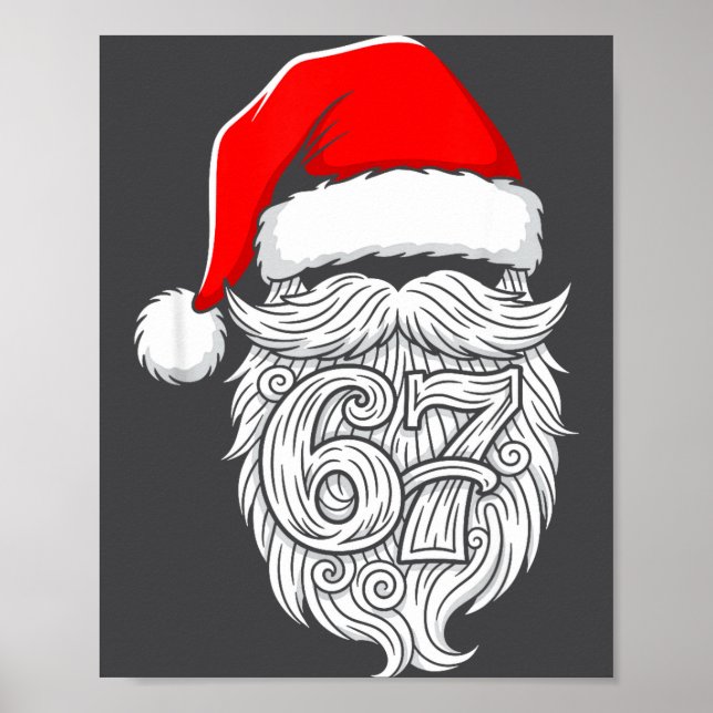 6 7 Christmas 67 Santa Six Seven Christmas Boys Te Poster (Vorne)