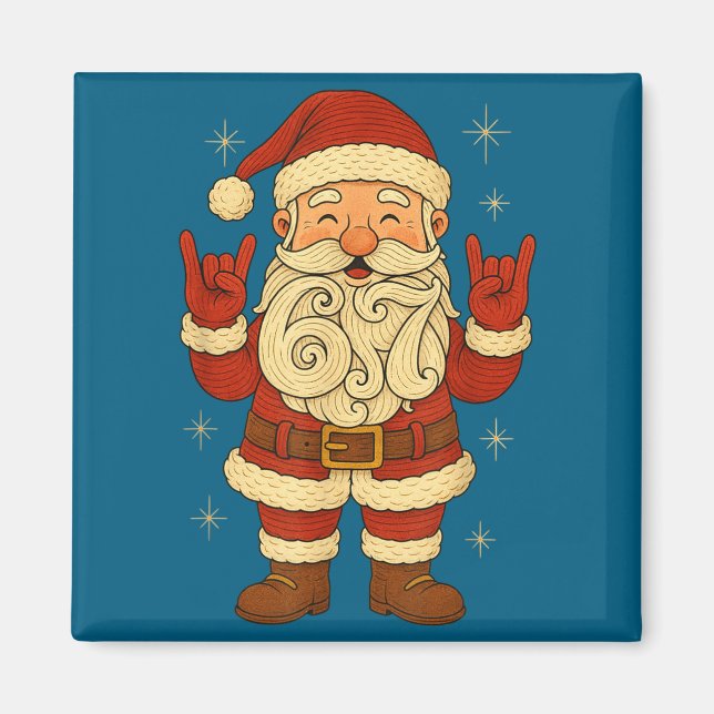 6 7 Christmas 67 Santa Six Seven Funny Meme Boys T Magnet (Vorne)