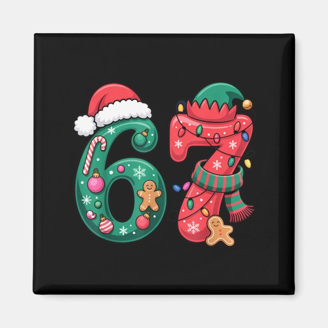 6 7 Christmas Duo Meme Outfit For Funny Holiday Hu Magnet (Vorne)