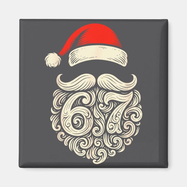 6 7 Christmas Funny 67 Santa Six Seven Christmas B Magnet (Vorne)