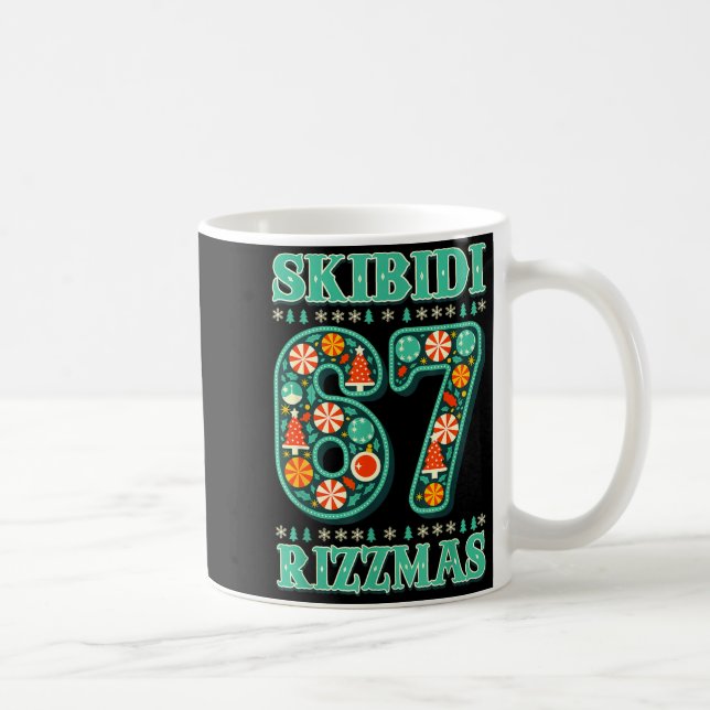 6 7 Christmas Skibidi Rizzmas 67 Meme Gen Alpha Sl Kaffeetasse (Rechts)