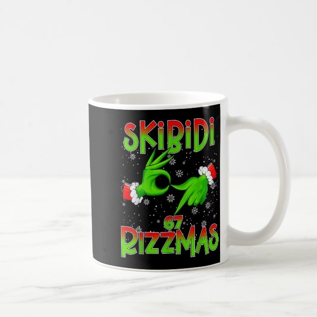 6 7 Christmas Skibidi Rizzmas 67 Meme Gen Alpha Sl Kaffeetasse (Rechts)