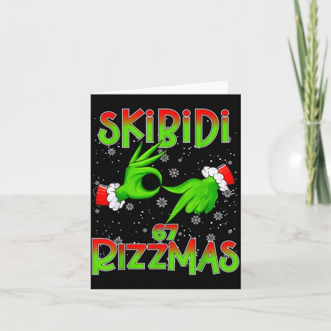 6 7 Christmas Skibidi Rizzmas 67 Meme Gen Alpha Sl Karte (Vorderseite)