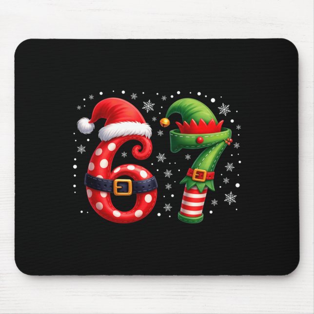 6-7 Christmas Squad Funny 67 Six Seven Meme Xmas 6 Mousepad (Vorne)