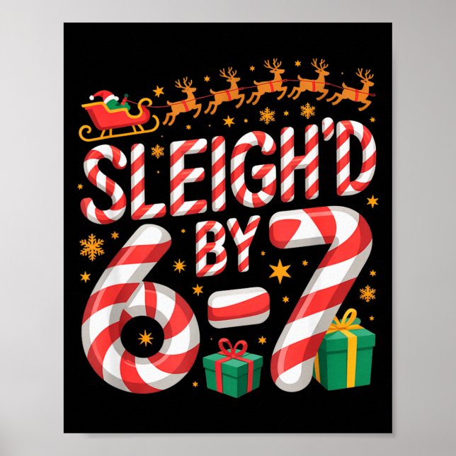 6-7 Christmas Ugly Sweater Six Seven Xmas 67 Meme  Poster (Vorne)