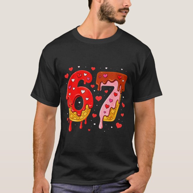 6 7 Cream Drip Six Seven Meme Valentine's Day Men  T-Shirt (Vorderseite)