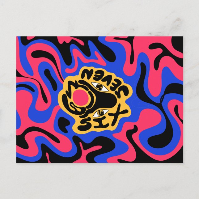 6 7 curvy waves feiertagspostkarte (Vorderseite)