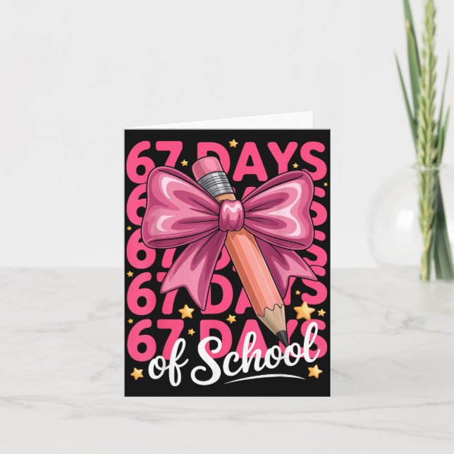 6 7 Days Of School Girls Coquette Bow Cute Funny S Karte (Vorderseite)