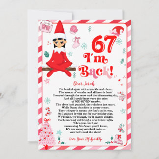 6 7 elf arrival letter girl - funny elf letter 67 feiertagskarte