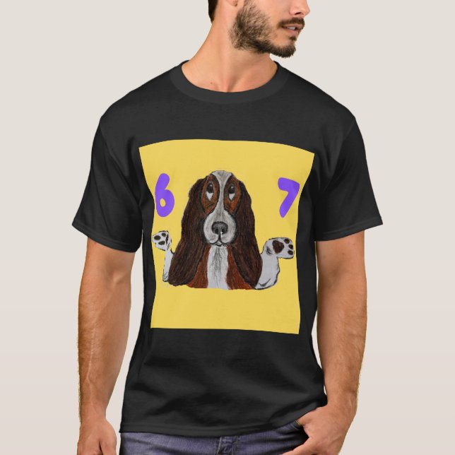 6 7 Funny Crazy Doggie T-shirt (Vorderseite)