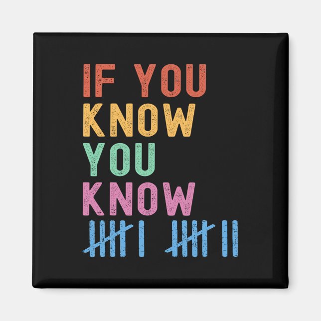 6 7 Funny If You Know You Know Tally Marks Six Sev Magnet (Vorne)