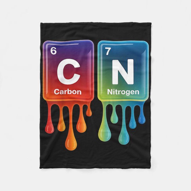 6 7 Funny Science Chemistry Teacher Periodic Table Fleecedecke (Vorderseite)