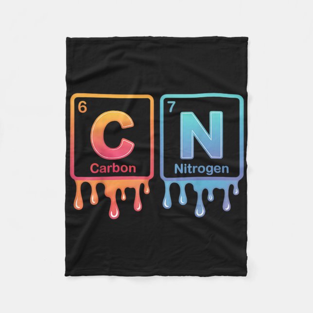 6 7 Funny Science Chemistry Teacher Periodic Table Fleecedecke (Vorderseite)