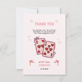 6 7 Geburtstag für Mädchen, Rosa Sechs Sieben Kind Dankeskarte