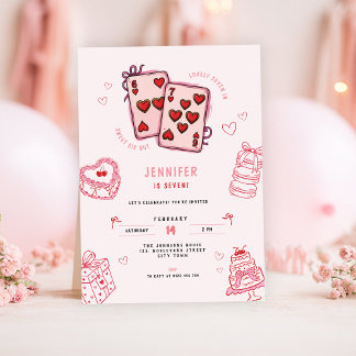 6 7 Geburtstag für Mädchen, Rosa Sechs Sieben Kind Einladung
