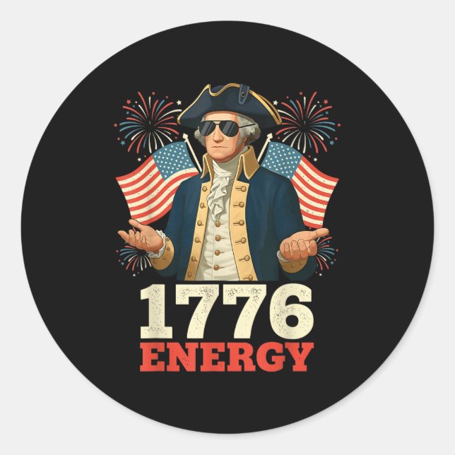 6-7 George Washington Sechs Sieben Meme Lustig 4.  Runder Aufkleber (Vorderseite)