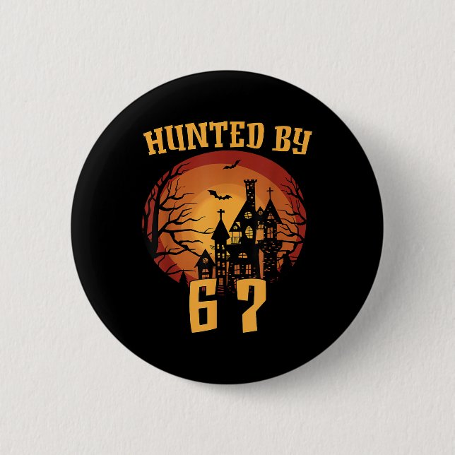 6 7 Halloween 67 Meme Six Seven Heimgesucht Gen Al Button (Vorderseite)