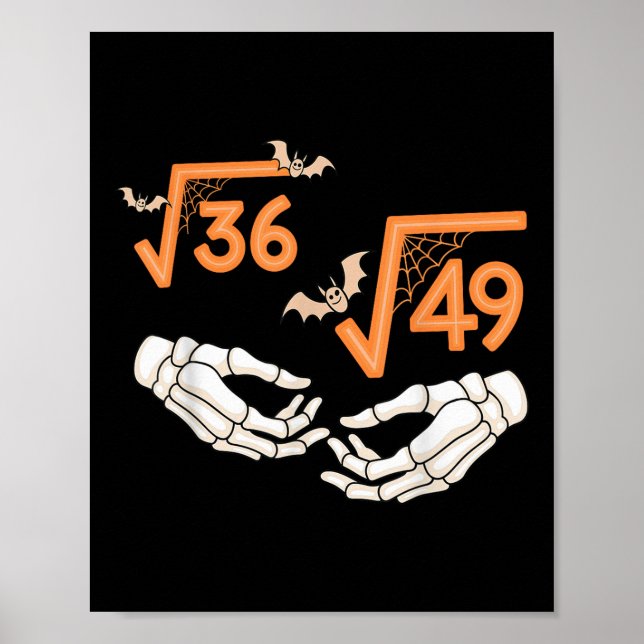 6 7 Halloween Math Square Root 67 Meme Gen Alpha S Poster (Vorne)