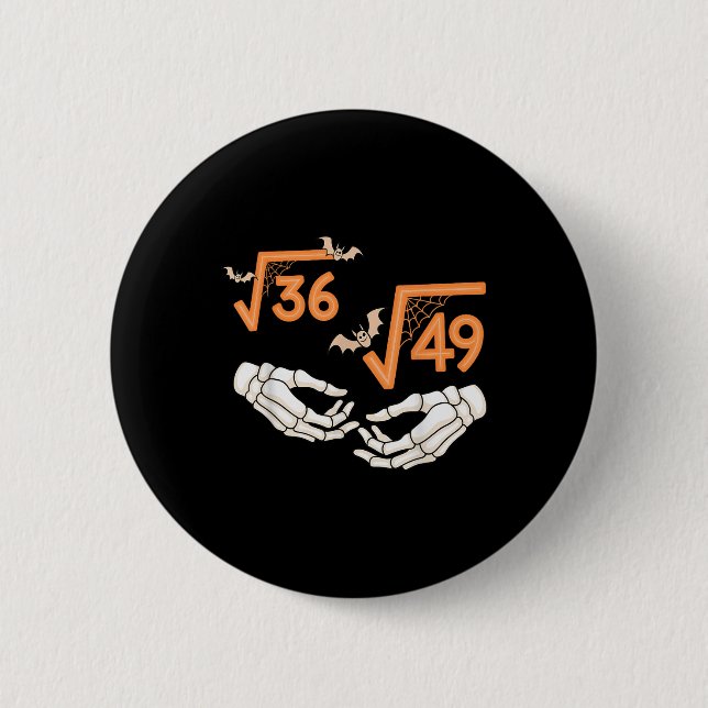 6 7 Halloween-Mathe Quadratwurzel 67 Meme Gen Alph Button (Vorderseite)