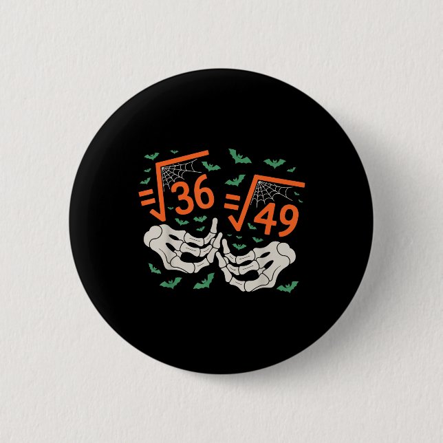 6 7 Halloween-Mathe Quadratwurzel 67 Meme Gen Alph Button (Vorderseite)