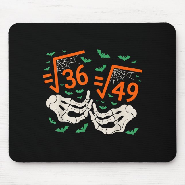 6 7 Halloween Mathe Quadratwurzel 67 Meme Gen Alph Mousepad (Vorne)