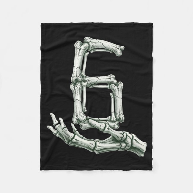 6 7 Halloween Skeleton Funny 67 Meme Gen Alpha Six Fleecedecke (Vorderseite)