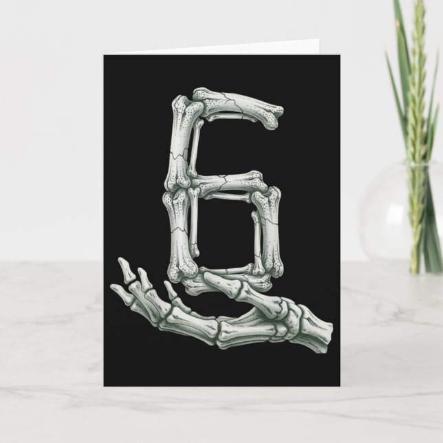 6 7 Halloween Skeleton Funny 67 Meme Gen Alpha Six Karte (Vorderseite)