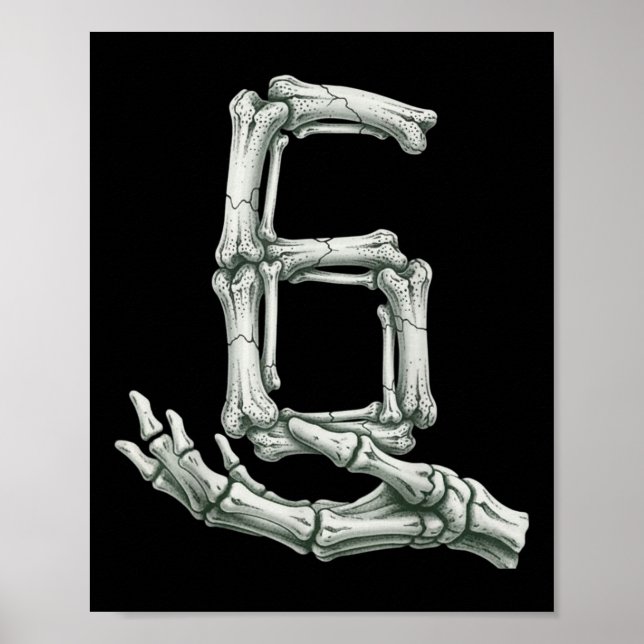 6 7 Halloween Skeleton Funny 67 Meme Gen Alpha Six Poster (Vorne)