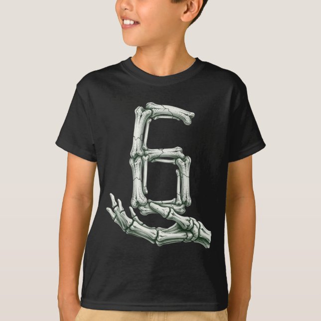 6 7 Halloween Skeleton Funny 67 Meme Gen Alpha Six T-Shirt (Vorderseite)