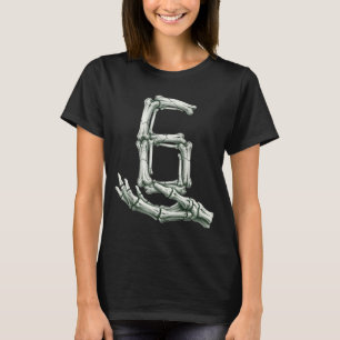 6 7 Halloween-Skelett Lustig 67 Meme Gen Alpha Sec T-Shirt