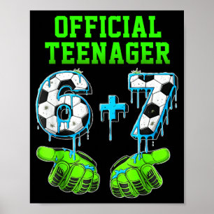 6+7 Jahre alte Jungen Teenager 13. Geburtstag Lust Poster