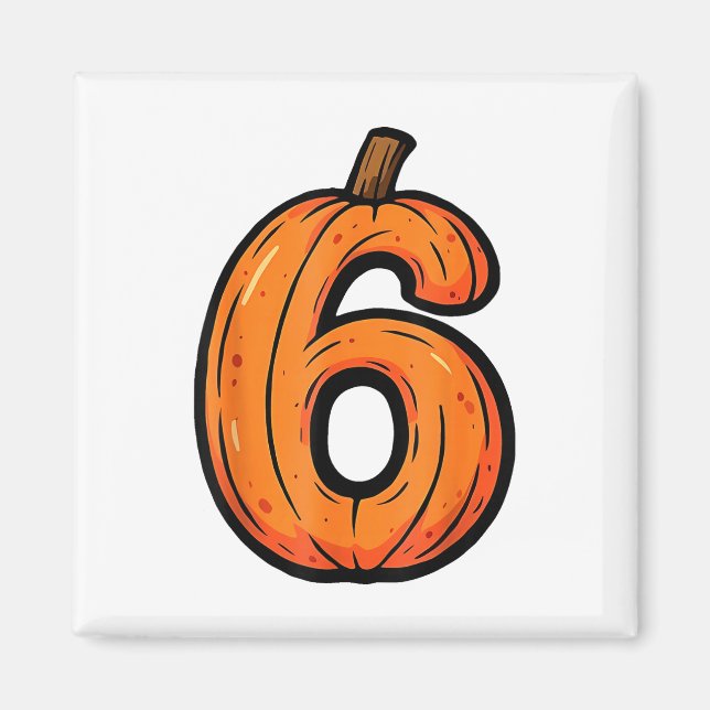 6 7 Kürbis Lustiger Sechs Sieben Meme Halloween-Ko Magnet (Vorne)