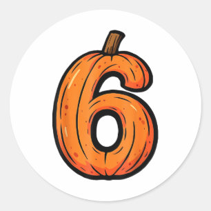 6 7 Kürbis Lustiges Sechs Sieben Meme Halloween Ko Runder Aufkleber