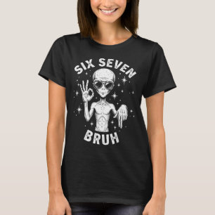 6 7 Lustig 67 Sechs Sieben Alien Bruh Hand Jungen  T-Shirt