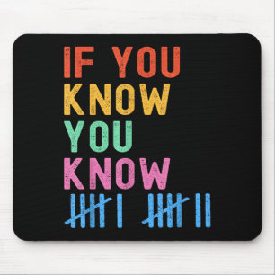 6 7 Lustig Wenn du weißt, du weißt Strichliste Sec Mousepad
