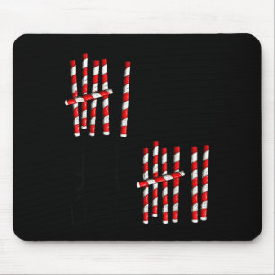 6 7 Lustig Wenn man 6 kennt kennt man 7 Candy Cane Mousepad