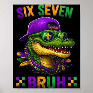 6 7 Mardi Gras Alligator Für Kinder Jungen Lustige Poster