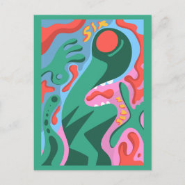 6 7 Martian alien Feiertagspostkarte