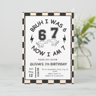 6 7 Meme 7. Geburtstag Retro Einladung