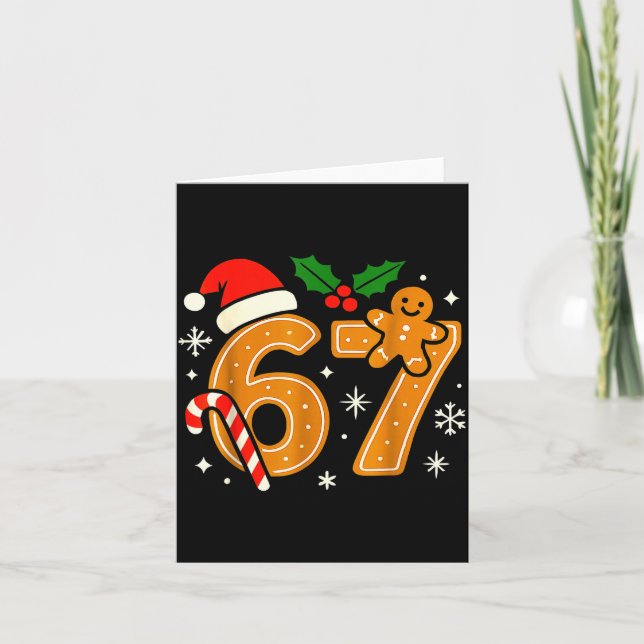 6 7 Meme Christmas Shirt 67 Six Seven Cookies Ging Karte (Vorderseite)