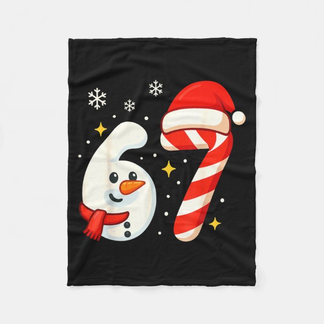 6 7 Meme Christmas Shirt 67 Six Seven Snowman Boy  Fleecedecke (Vorderseite)