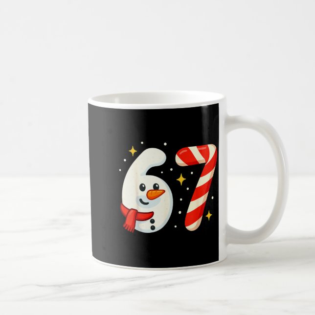6 7 Meme Christmas Shirt 67 Six Seven Snowman Boy  Kaffeetasse (Rechts)