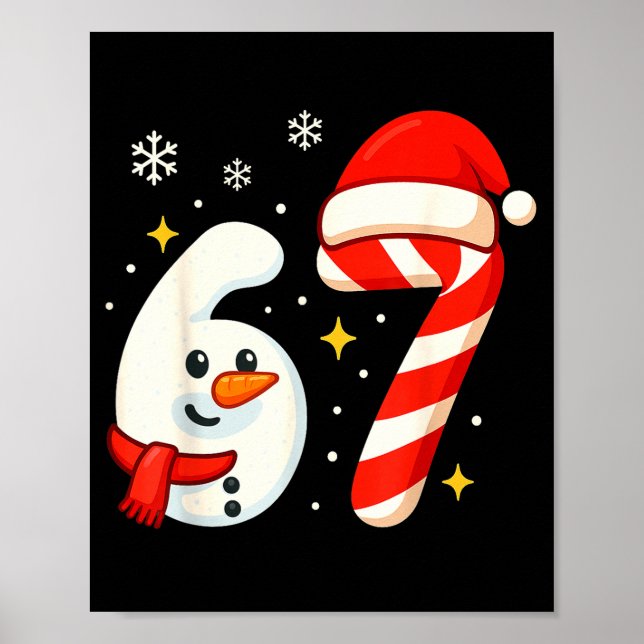 6 7 Meme Christmas Shirt 67 Six Seven Snowman Boy  Poster (Vorne)