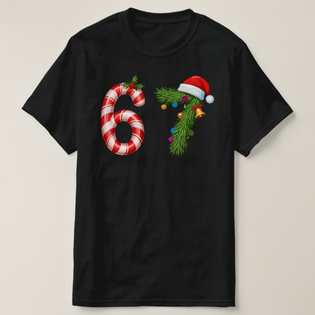 6 7 Meme Christmas Six Seven  Funny Meme T-Shirt (Design vorne)