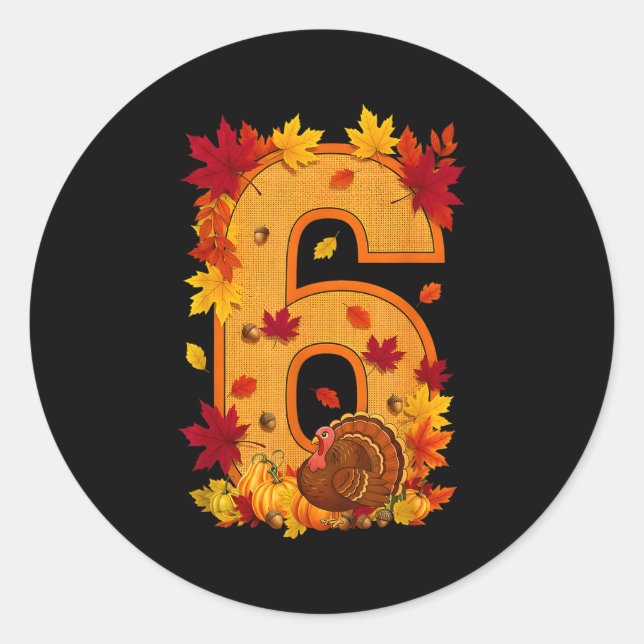 6 7 Meme Fun Six Seven Design Couples Thanksgiving Runder Aufkleber (Vorderseite)
