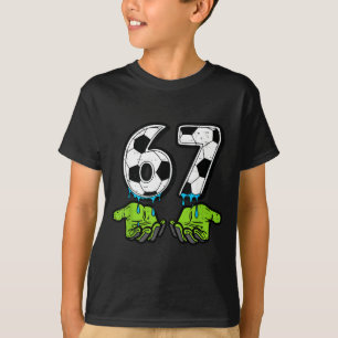 6 7 Meme Fußball Drip Lustig 67 Sechs Sieben Kinde T-Shirt