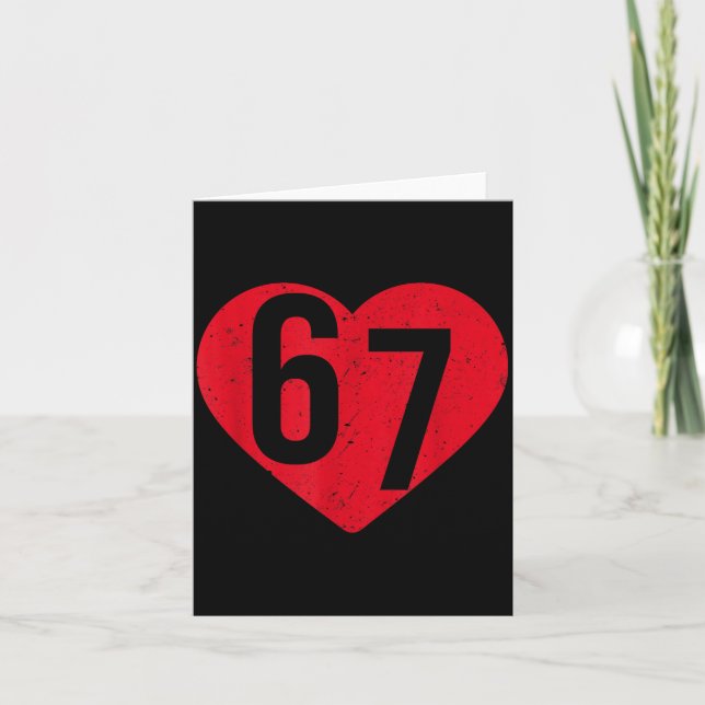 6 7 Meme Heart Gen Alpha Six Seven 67 Valentines B Karte (Vorderseite)